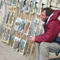 Outside Lloyds Bank, a painter waits for a sale, Norwich Market, the BSCC at Occold, and Diss Publishing - 10th April 2005