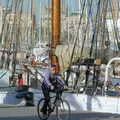 A bloke on a bike down by the harbour, A Trip to Barcelona, Catalunya, Spain - 29th April 2005