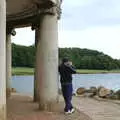 DH takes a photo over the water, The BSCC Weekend Trip to Rutland Water, Empingham, Rutland - 14th May 2005