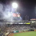 Smoke from celebration fireworks lingers, The Padres at Petco Park: a Baseball Game, San Diego, California - 31st May 2005