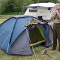 Captain Bill adjusts his tie, A 1940s VE Dance At Debach Airfield, Debach, Suffolk - 11th June 2005