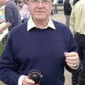 Peter Allen with a glass of red wine, A Combine Harvester and the Pig Roast, Thrandeston, Suffolk - 26th June 2005