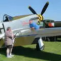 Maurice fuels Janie up, A Day With Janie the P-51D Mustang, Hardwick Airfield, Norfolk - 17th July 2005