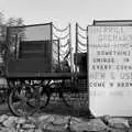 A derelict cart props a sign up, Route 78: A Drive Around the San Diego Mountains, California, US - 9th August 2005