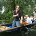 Peter Knowles paddles, Qualcomm goes Punting on the Cam, Grantchester Meadows, Cambridge - 18th August 2005