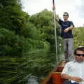 Ben surveys the scene in the water weeds, Qualcomm goes Punting on the Cam, Grantchester Meadows, Cambridge - 18th August 2005