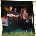 Max, Henry, Alex and Jo peer out from the marquee, The BBs Play Bressingham, Norfolk - 3rd September 2005