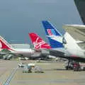 Tail-fins shimmer in the exhaust from a 747 APU, San Diego Four, California, US - 22nd September 2005