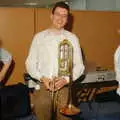 Dave with trombone, Dave Read Leaves The Lab, Diss Publishing, The BBs and Murder, Diss and Cambridge - 7th October 2005