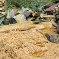 Pile of wood-chips, The Pennine Way: Lost on Kinder Scout, Derbyshire - 9th October 2005