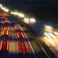 Headlight and brake-light trails on the A14, Saxham, CISU Networks and Autumn Leaves at Norwich Cathedral, Eye and Norwich - 29th October 2005