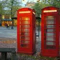 Two K6 red phoneboxes on Tombland, CISU Networks and Autumn Leaves at Norwich Cathedral, Eye and Norwich - 29th October 2005