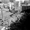 Scene of destruction, Burnt-out Recycling Bins and Fireworks from a Distance, Diss, Norfolk - 4th November 2005