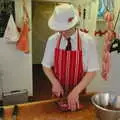 Richard chops some meat up, Burnt-out Recycling Bins and Fireworks from a Distance, Diss, Norfolk - 4th November 2005