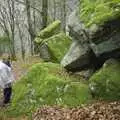 A pile of mossy rocks, A Wander Around Hoo Meavy and Burrator, Dartmoor, Devon - 18th December 2005