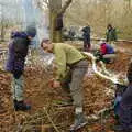 Nosher's group's firelighting efforts, Walk Like a Shadow: A Day With Ray Mears, Ashdown Forest, East Sussex - 29th December 2005