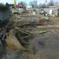 A discarded digger bucket, Wrecked Cars, A Night Out and Stick Game in the Cherry Tree, Cambridge and Yaxley, Suffolk- 24th February 2006