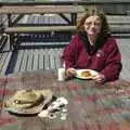 Lolly has some breakfast, Phil and the Fair Harbor Fire Engine, Fire Island, New York State, US - 30th April 2006