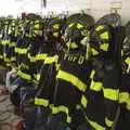 Firemen's jackets, Phil and the Fair Harbor Fire Engine, Fire Island, New York State, US - 30th April 2006