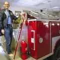 Phil on the back of a fire engine, Phil and the Fair Harbor Fire Engine, Fire Island, New York State, US - 30th April 2006