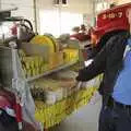 Phil does an introduction to basic hose use, Phil and the Fair Harbor Fire Engine, Fire Island, New York State, US - 30th April 2006