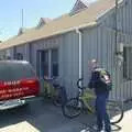 We grab the bikes to cycle back to the beach house, Phil and the Fair Harbor Fire Engine, Fire Island, New York State, US - 30th April 2006