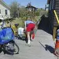 We all head off on bikes, Phil and the Fair Harbor Fire Engine, Fire Island, New York State, US - 30th April 2006