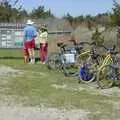 We park the bikes and check the information board, Phil and the Fair Harbor Fire Engine, Fire Island, New York State, US - 30th April 2006