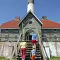 Climbing up the steps to the lighthouse, Phil and the Fair Harbor Fire Engine, Fire Island, New York State, US - 30th April 2006