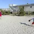 Phil and Kai do the baseball thing, Phil and the Fair Harbor Fire Engine, Fire Island, New York State, US - 30th April 2006