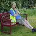 Paul on a bench, The BSCC does The Pheasant Hotel, Kelling, Norfolk - 6th May 2006