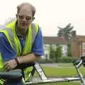 Paul leans on his bike, The BSCC does The Pheasant Hotel, Kelling, Norfolk - 6th May 2006