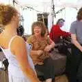 Jo shares a laugh with the organiser (left), The BBs Play Athelington Hall, Horham, Suffolk - 29th June 2006