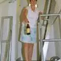 Isobel comes back down with beer in hand, Qualcomm's New Office Party, Science Park, Milton Road, Cambridge - 3rd July 2006