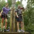 Dave and a trainer, Qualcomm Cambridge "Go Ape", High Lodge, Thetford Forest - 27th July 2006