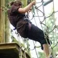 Isobel makes it into the cargo net, Qualcomm Cambridge "Go Ape", High Lodge, Thetford Forest - 27th July 2006