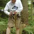 Julian unclips, Qualcomm Cambridge "Go Ape", High Lodge, Thetford Forest - 27th July 2006