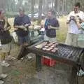 Barbequed burgers, Qualcomm Cambridge "Go Ape", High Lodge, Thetford Forest - 27th July 2006