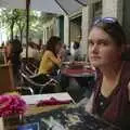 Isobel at a café table, Girona, Catalunya, Spain - 17th September 2006