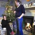 Evelyn (seated) and Isobel by the fire, The BBs at the Park Hotel, and Christmas in Blackrock, Dublin, Ireland - 25th December 2006