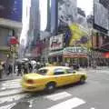 A taxi on a crosswalk, Crossing Brooklyn Bridge, New York, US - 26th March 2007