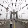 Isobel on Brooklyn Bridge, Crossing Brooklyn Bridge, New York, US - 26th March 2007