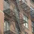 Classic fire escapes, Crossing Brooklyn Bridge, New York, US - 26th March 2007