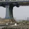 A wedding occurs in the shadow of the bridge, Crossing Brooklyn Bridge, New York, US - 26th March 2007