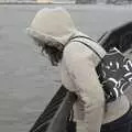 Isobel stares into the East River, Crossing Brooklyn Bridge, New York, US - 26th March 2007