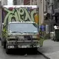 A graffiti'd van, Crossing Brooklyn Bridge, New York, US - 26th March 2007