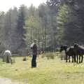 Isobel talks to some ponies, A Walk up Sheepstor and Visiting Sis and Matt, Dartmoor and Chagford, Devon - 9th April 2007