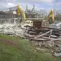 Two diggers in action, Science Park Demolition, Bjarne Stroustrup, and Taptu/Qualcomm Miscellany, Cambridge - 29th April 2007