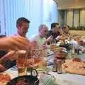 A table full of food, Science Park Demolition, Bjarne Stroustrup, and Taptu/Qualcomm Miscellany, Cambridge - 29th April 2007