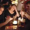 Isobel and Louise round a candle, May Miscellany: London, Louise's Birthday, Norwich, and Steve Winwood, Islington and Cambridge - May 2007